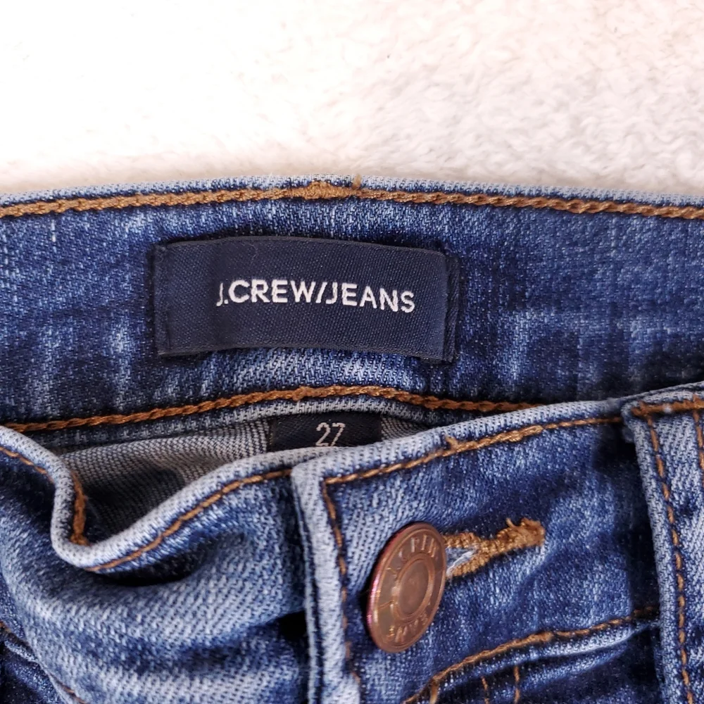 J. Crew Straight Leg Distressed Boyfriend Blue Jeans - Picture 3 of 6